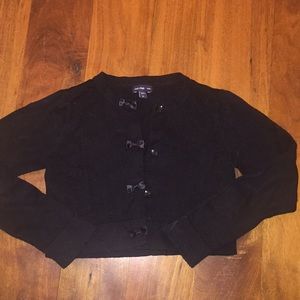 Gap black cardigan w bows